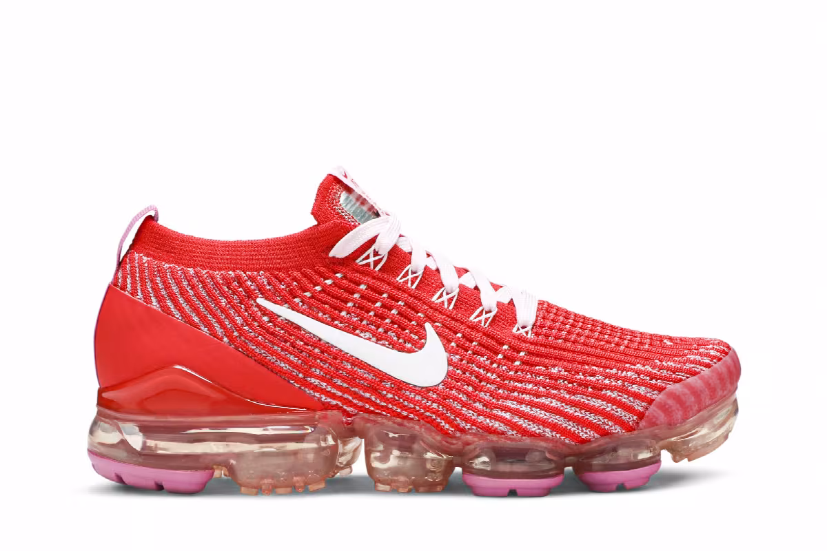 Nike Women's Air VaporMax Flyknit 3 Track Red, view 2