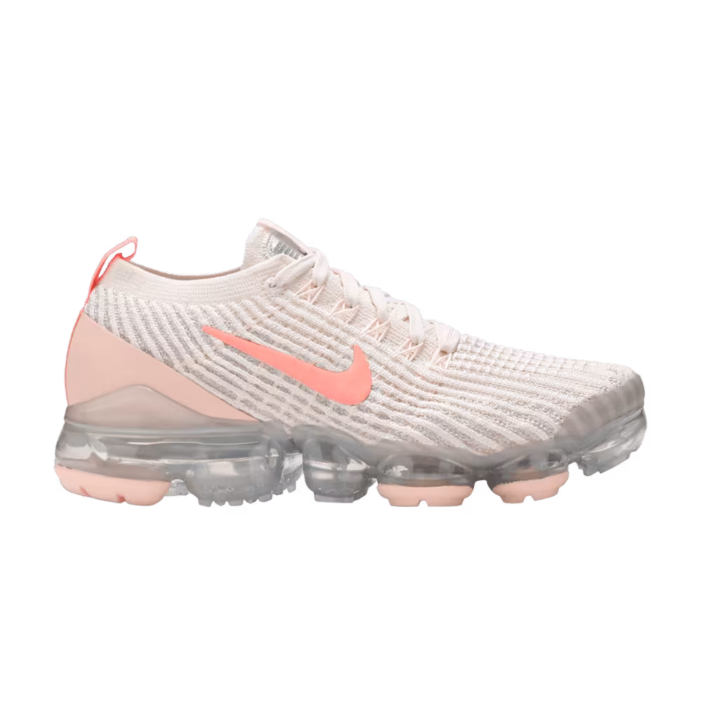 Nike Women's Air VaporMax Flyknit 3 Light Cream Crimson Tint