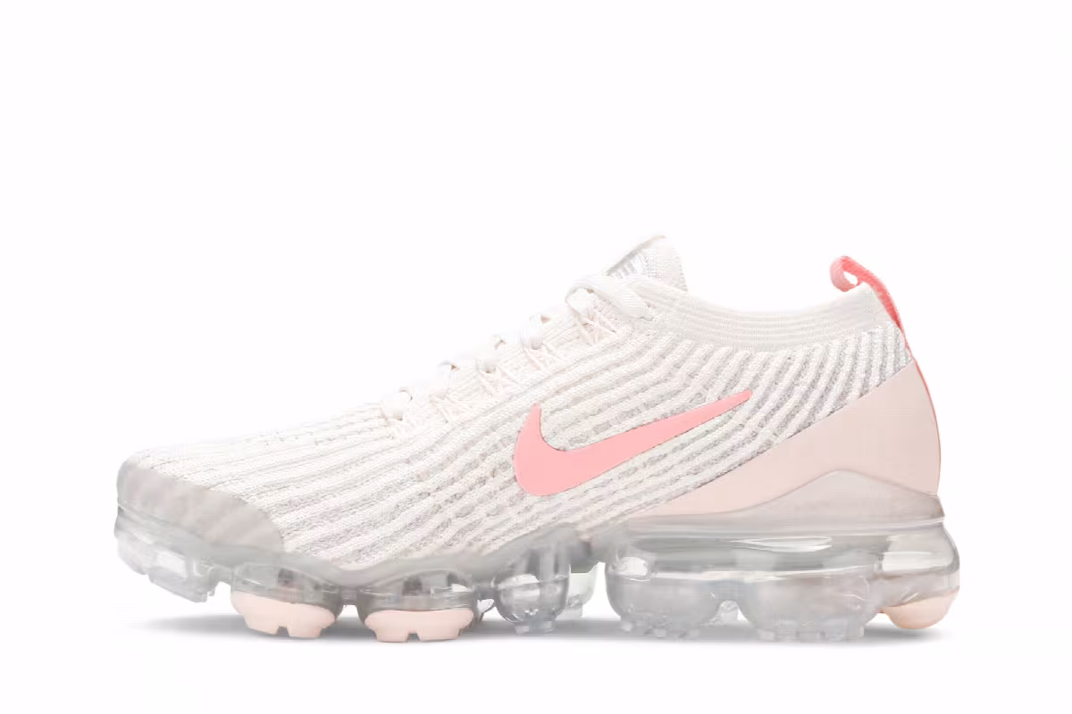 Nike Women's Air VaporMax Flyknit 3 Light Cream Crimson Tint, view 4