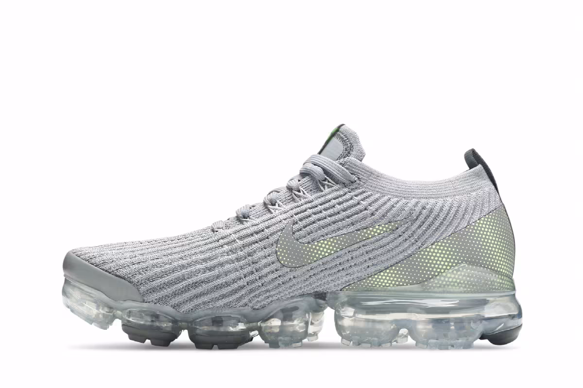 Nike Air VaporMax Flyknit 3 Particle Grey Ghost Green, view 4