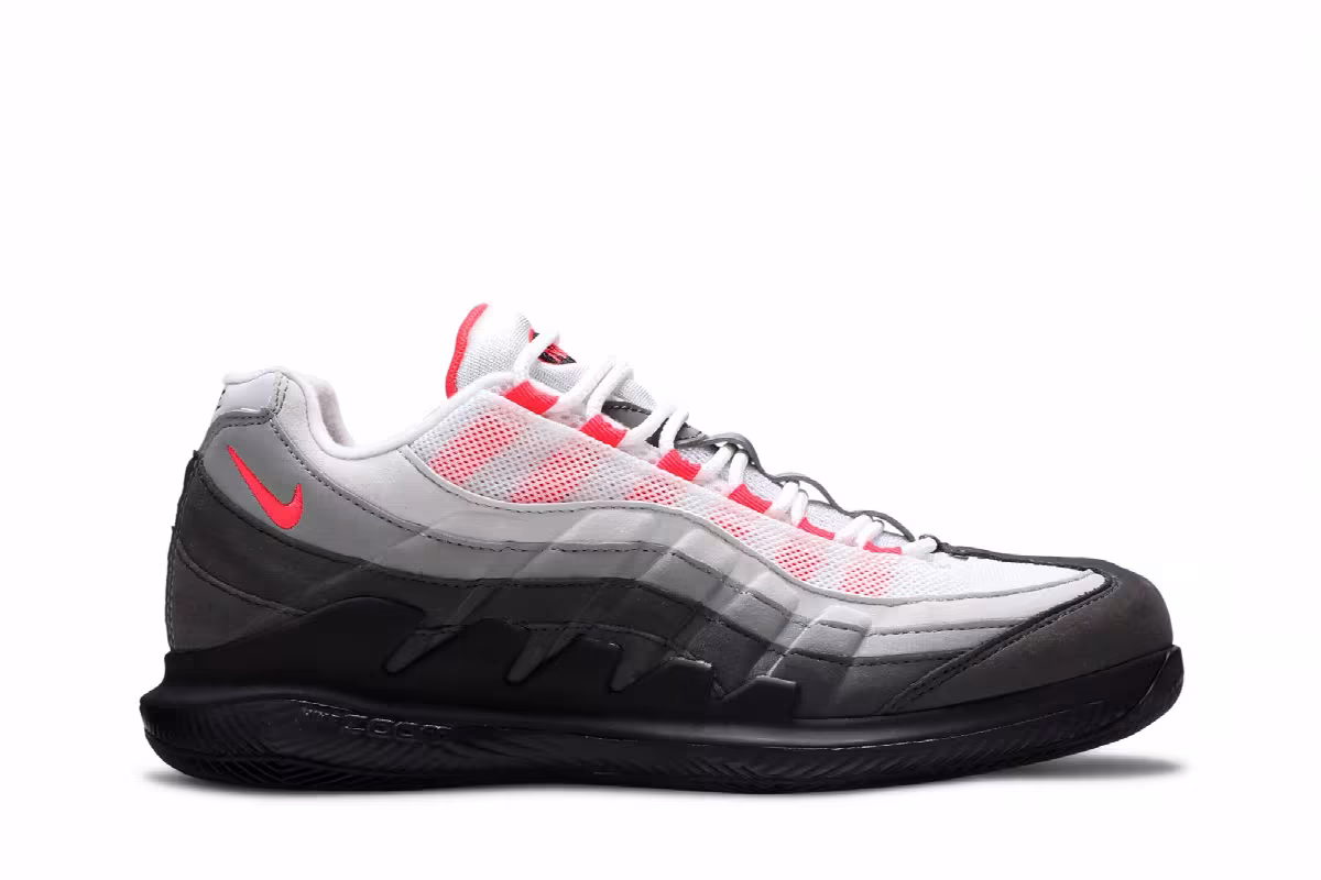 NikeCourt Zoom Vapor X Air Max 95 Solar Red, view 2