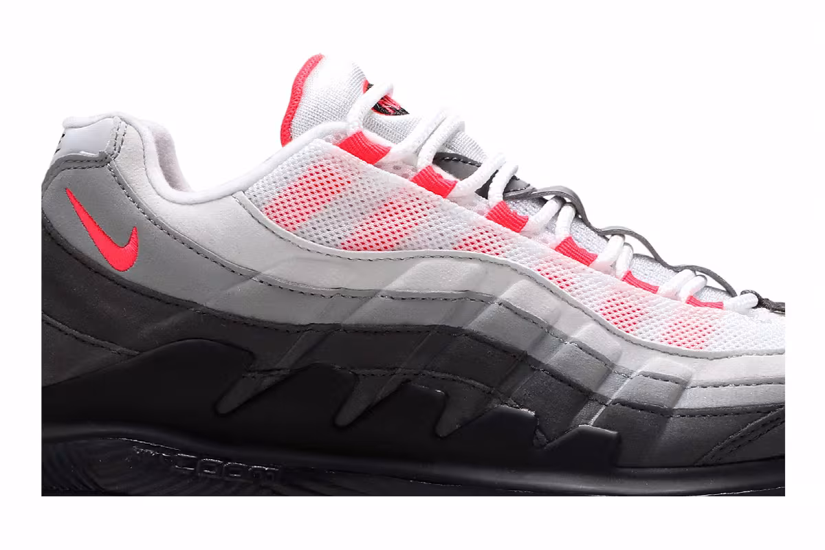 NikeCourt Zoom Vapor X Air Max 95 Solar Red, view 3