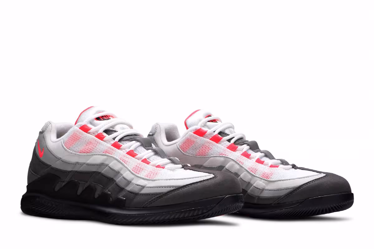 NikeCourt Zoom Vapor X Air Max 95 Solar Red, view 9