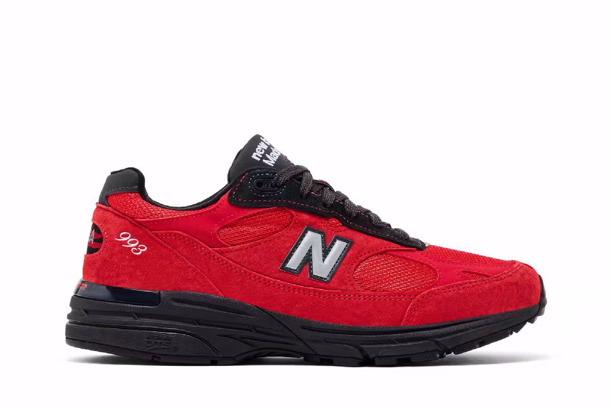 New Balance 993 MiUSA Red Black, view 2
