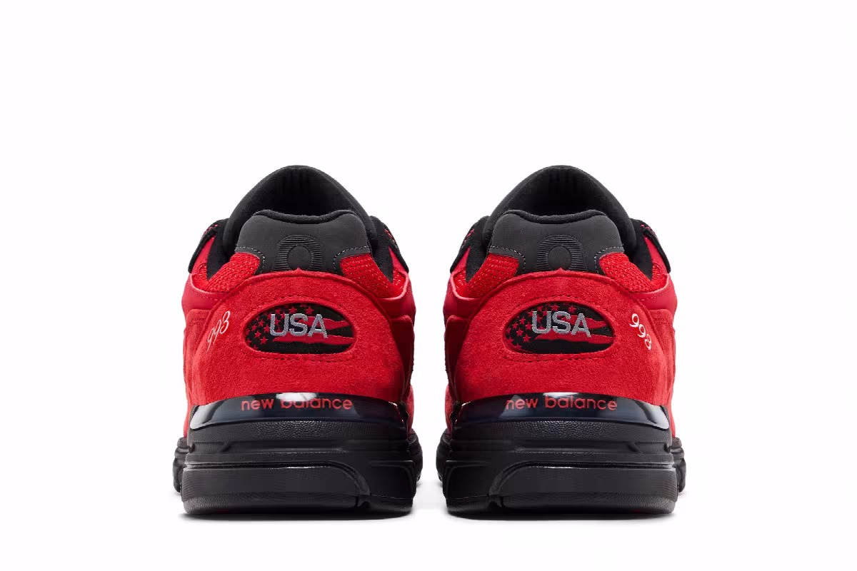 New Balance 993 MiUSA Red Black, view 7