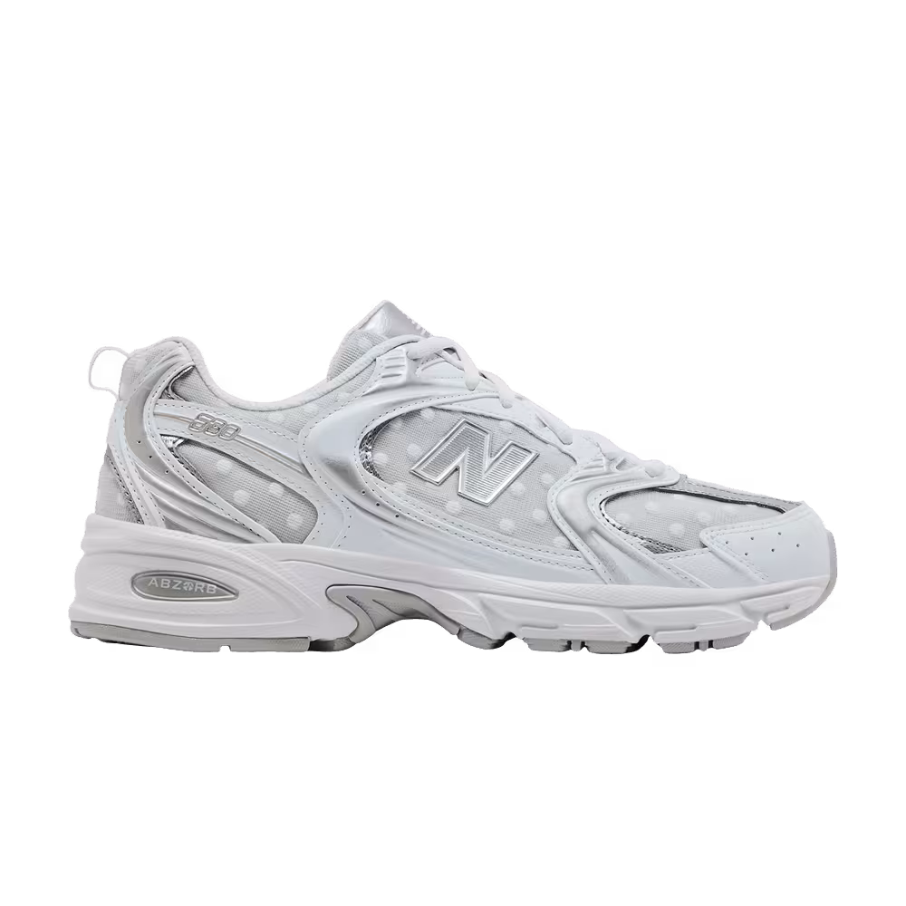 New Balance 530 White Silver Metallic Polka Do