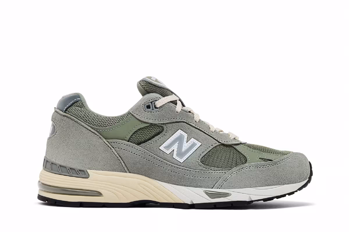 Kith x New Balance Women's 991v1 Made in UK Vetiver, view 2