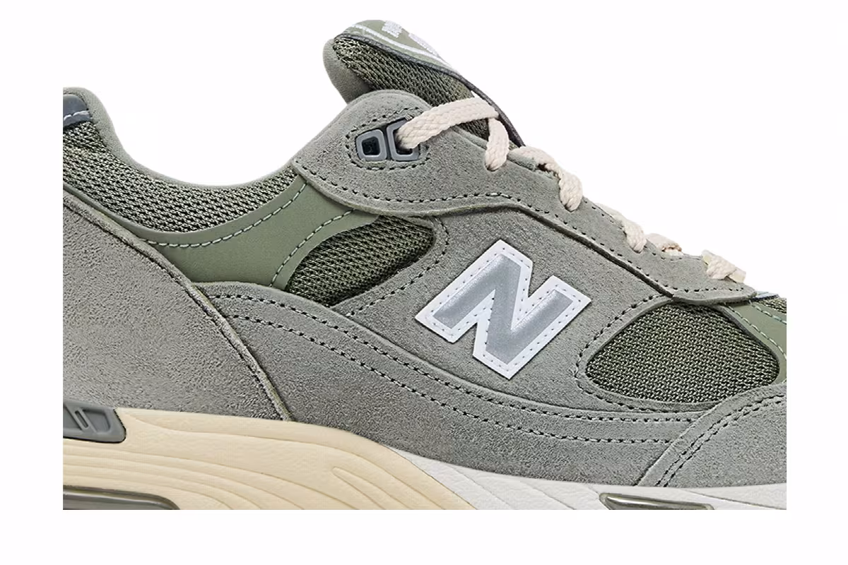 Kith x New Balance Women's 991v1 Made in UK Vetiver, view 3