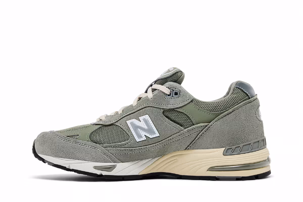 Kith x New Balance Women's 991v1 Made in UK Vetiver, view 4