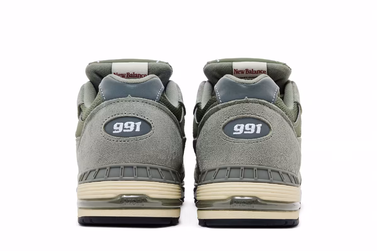 Kith x New Balance Women's 991v1 Made in UK Vetiver, view 7