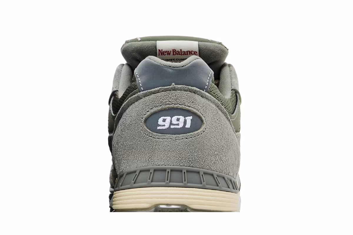 Kith x New Balance Women's 991v1 Made in UK Vetiver, view 8