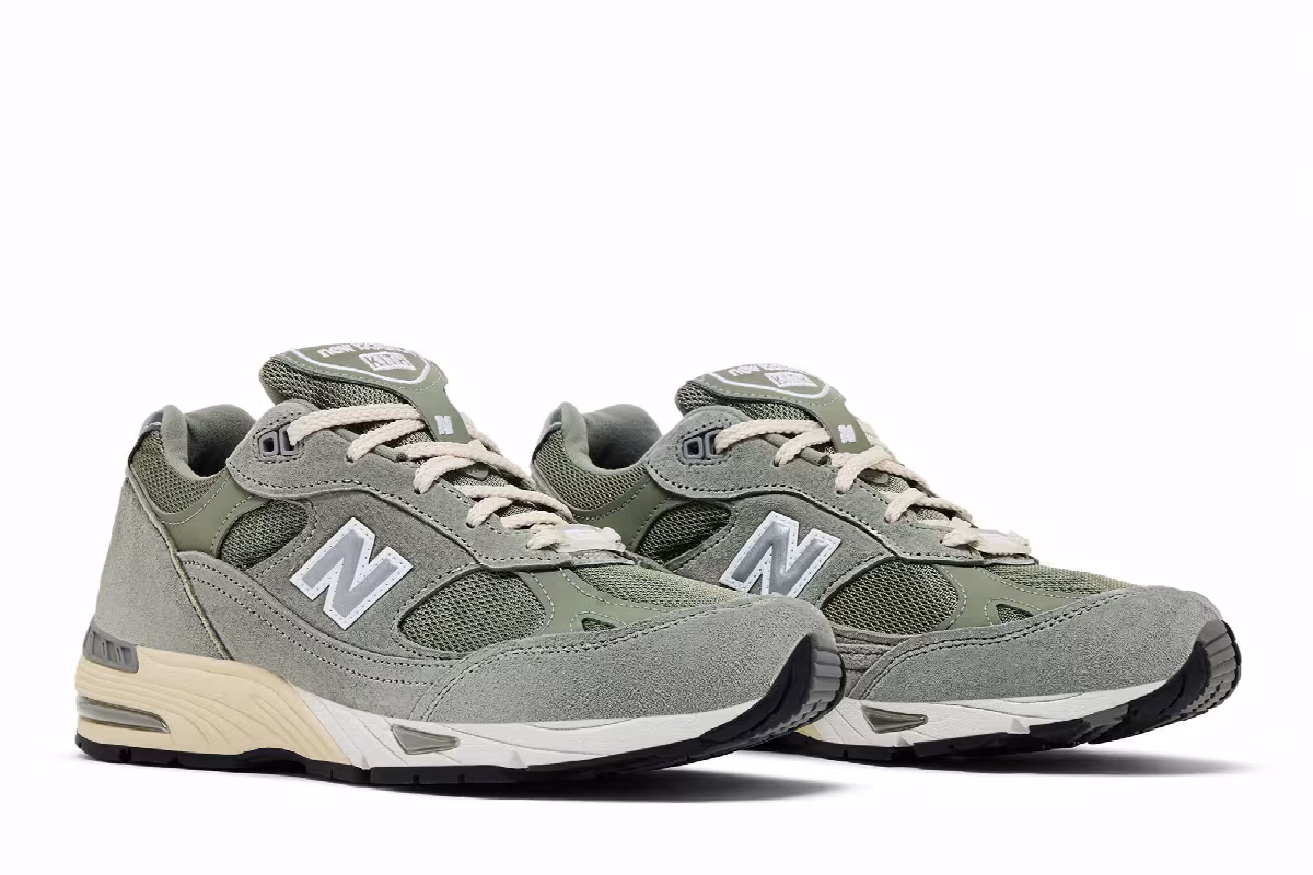 Kith x New Balance Women's 991v1 Made in UK Vetiver, view 9