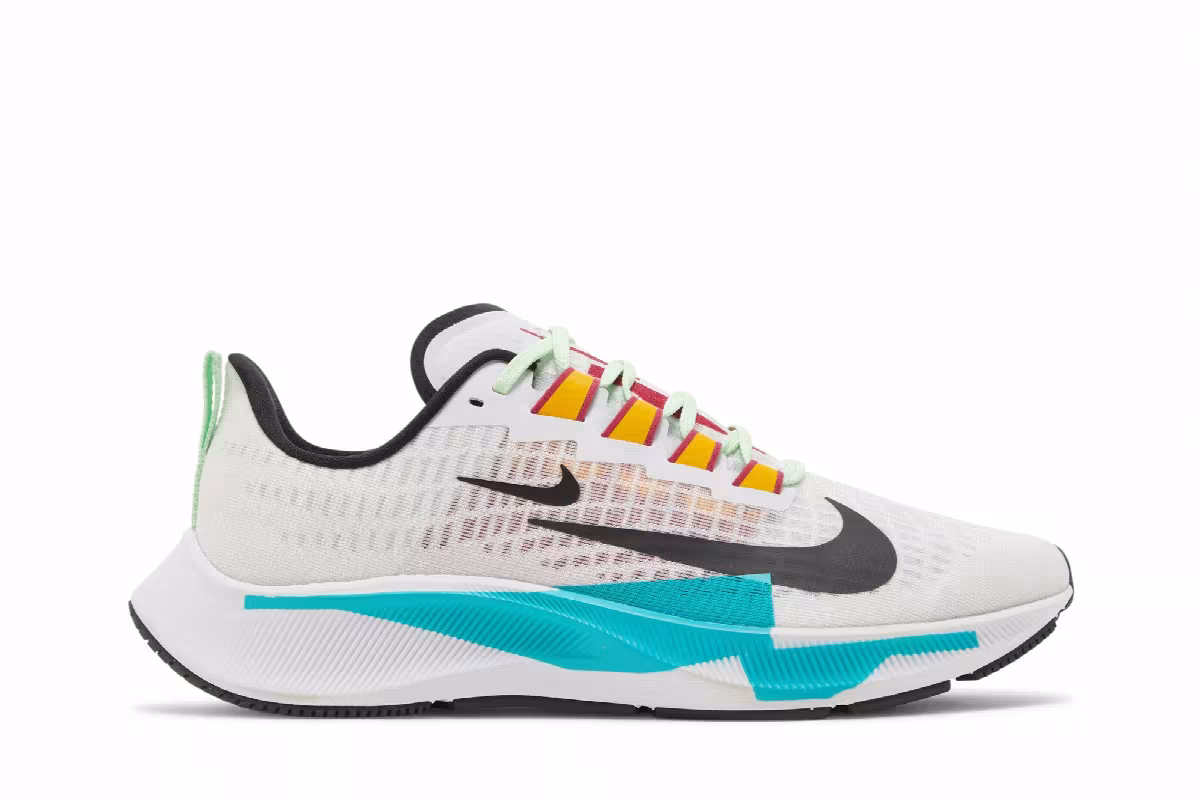 Nike Women's Air Zoom Pegasus 37 Premium White Oracle Aqua, view 2