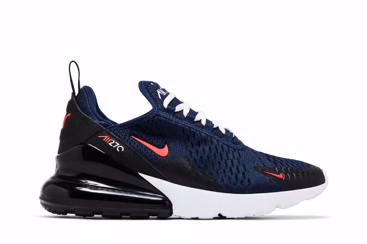 Nike Air Max 270 GS Midnight Navy Picante Red, view 2