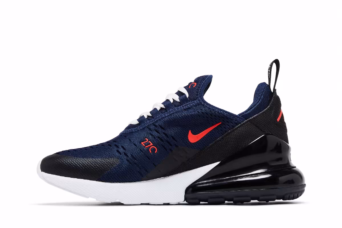 Nike Air Max 270 GS Midnight Navy Picante Red, view 4