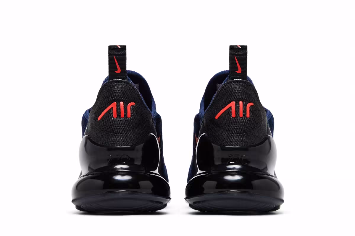 Nike Air Max 270 GS Midnight Navy Picante Red, view 7