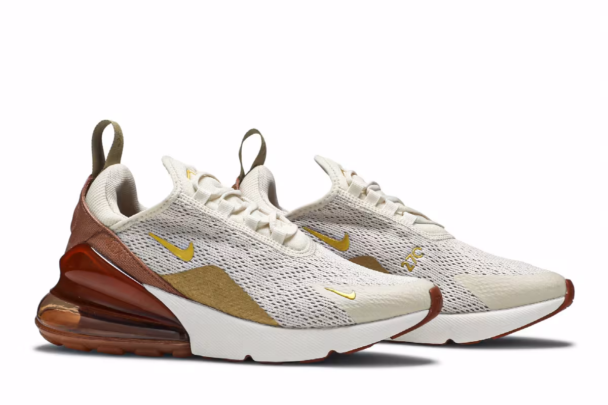 Nike Women's Air Max 270 Light Cream, view 9