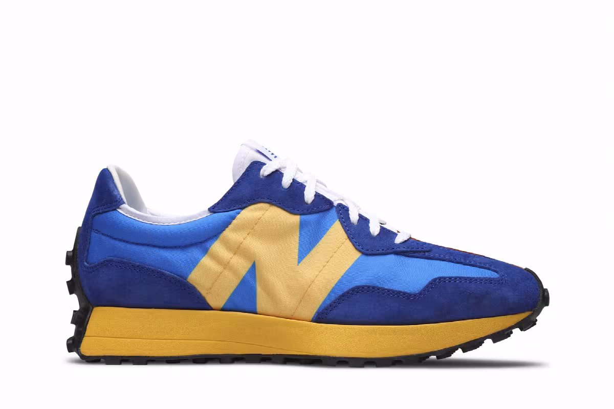 New Balance 327 Marine Blue Orange, view 2