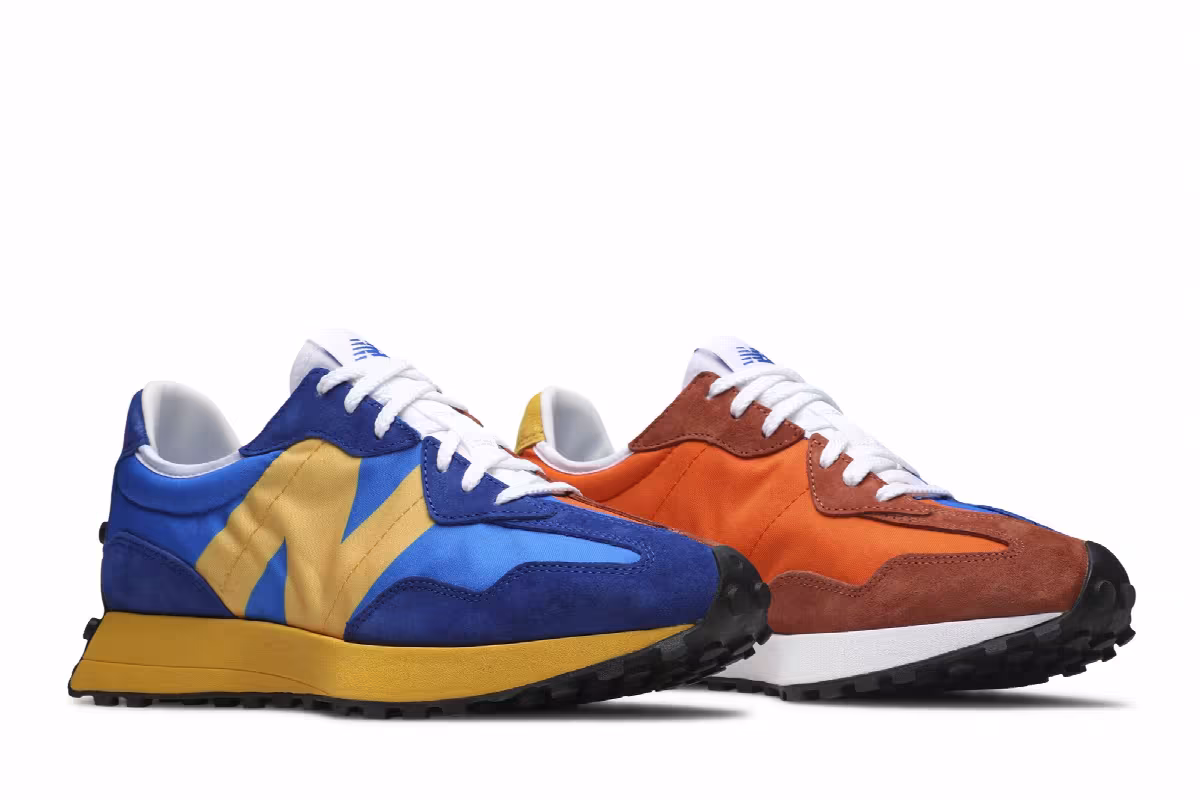 New Balance 327 Marine Blue Orange, view 9