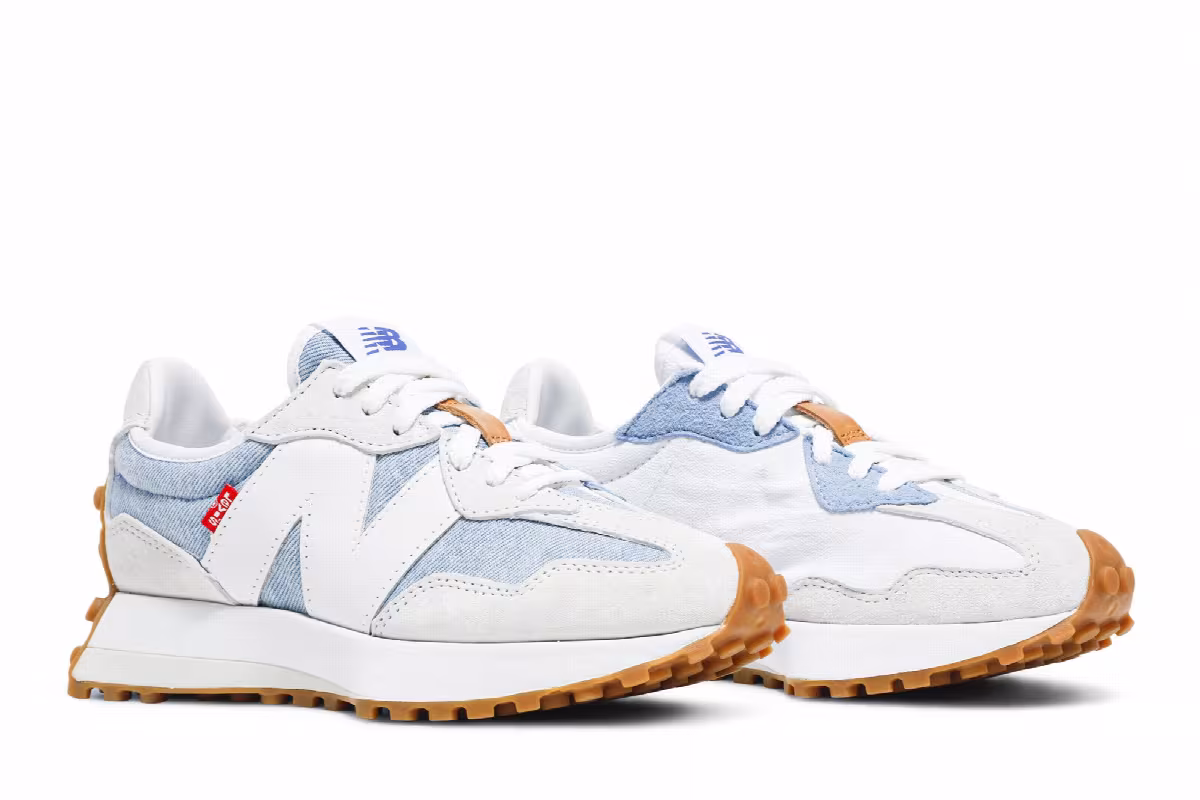 Levi's x New Balance Women's 327 Light Wash Denim, view 9