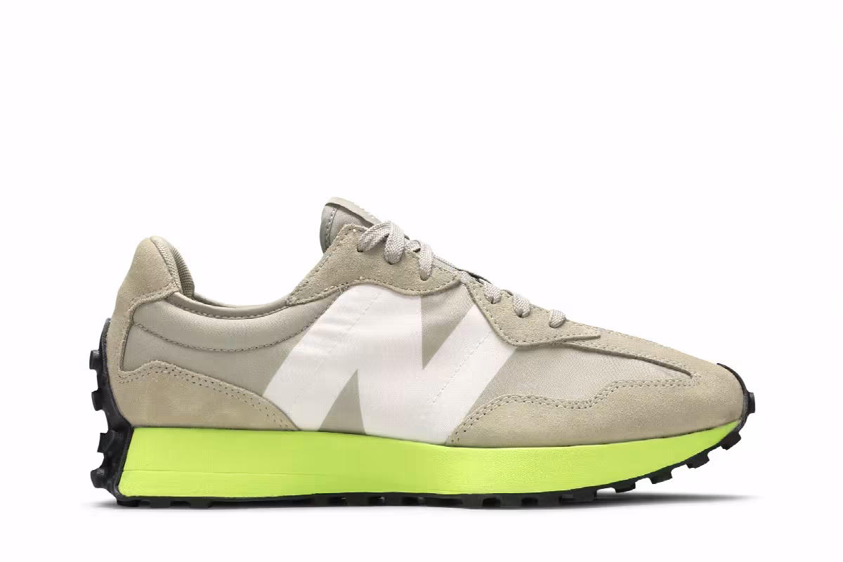 New Balance 327 Grey Oak Lemon Slush, view 2