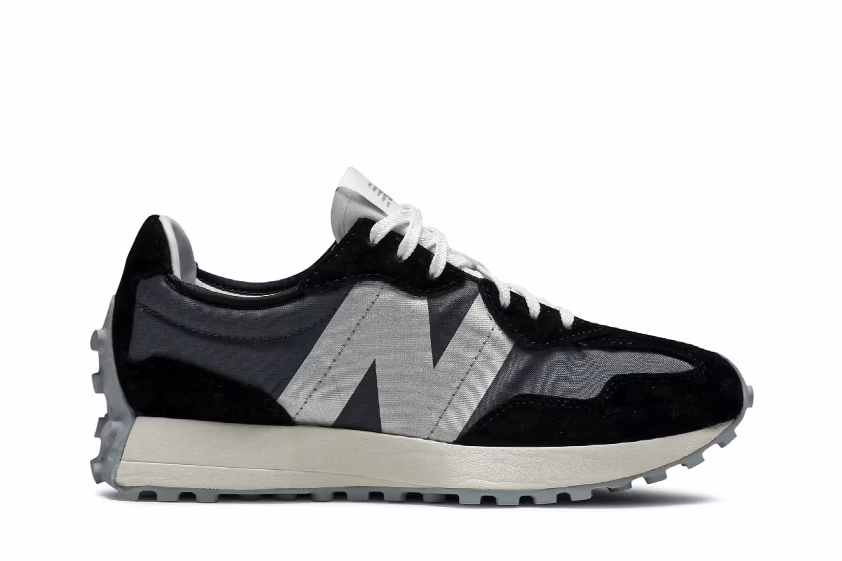 New Balance Women's 327 Black White, view 2