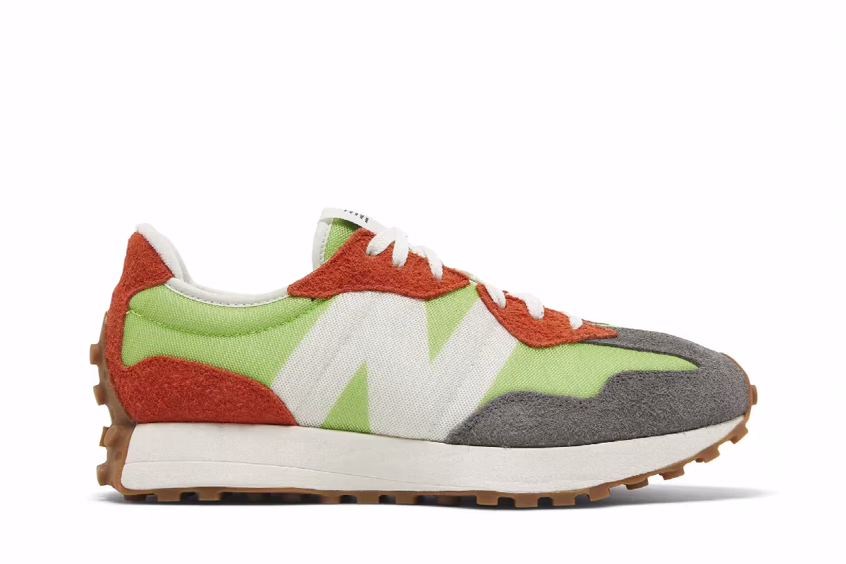 New Balance 327 Fluorescent Green, view 2