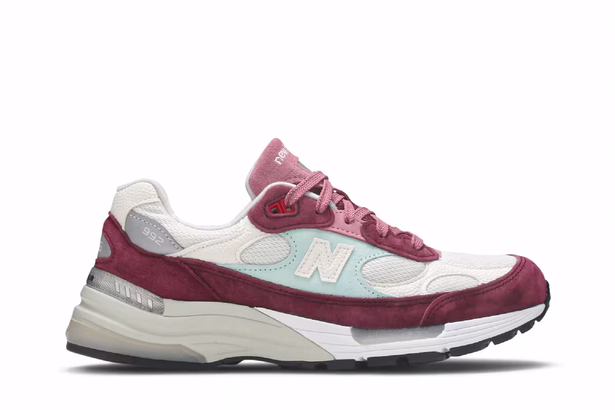 Kith x New Balance 992 Made in USA Kithmas Collection - Burgundy Reef, view 2