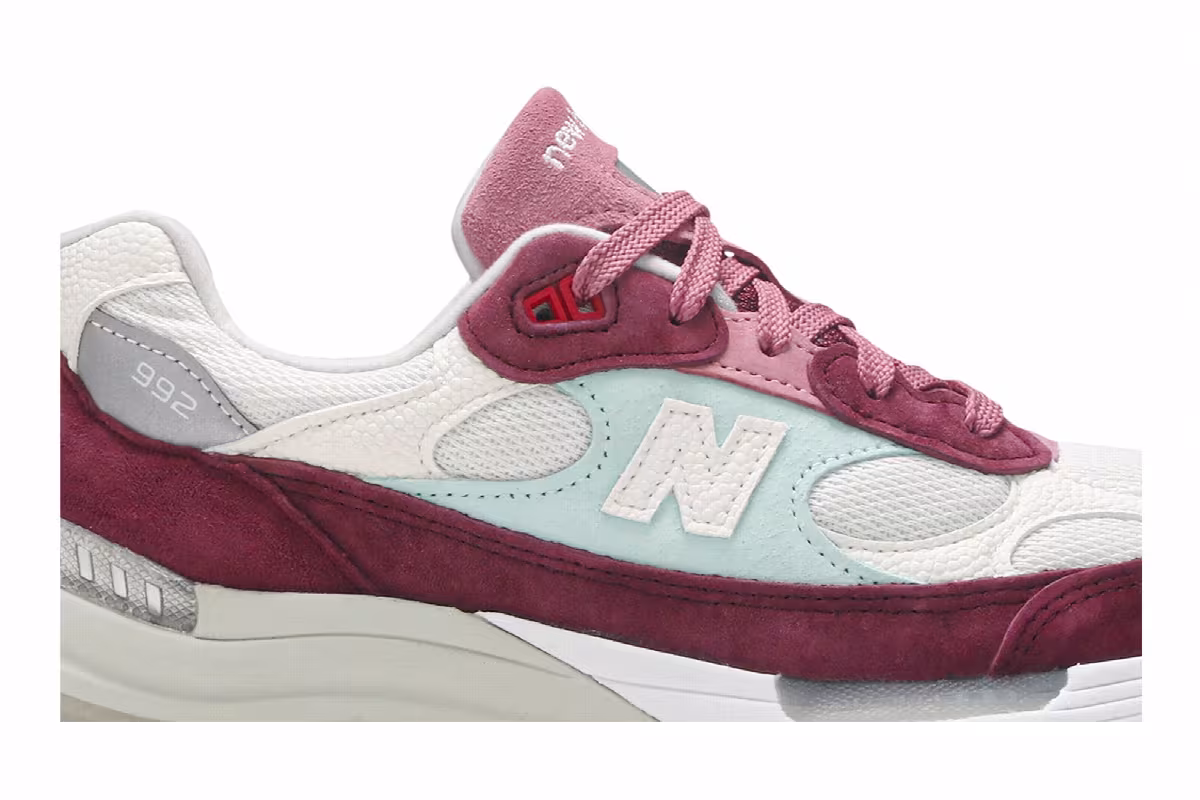 Kith x New Balance 992 Made in USA Kithmas Collection - Burgundy Reef, view 3