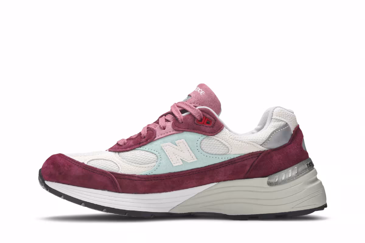 Kith x New Balance 992 Made in USA Kithmas Collection - Burgundy Reef, view 4