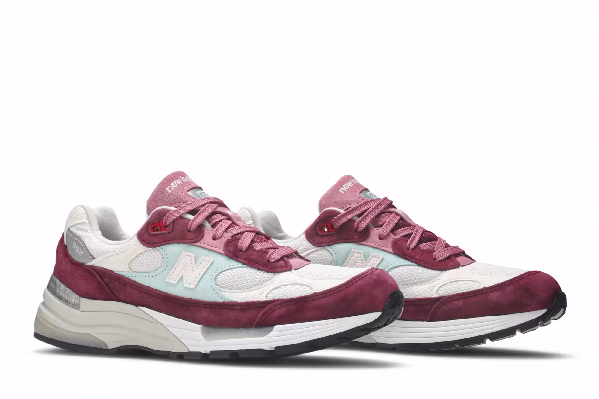 Kith x New Balance 992 Made in USA Kithmas Collection - Burgundy Reef, view 9