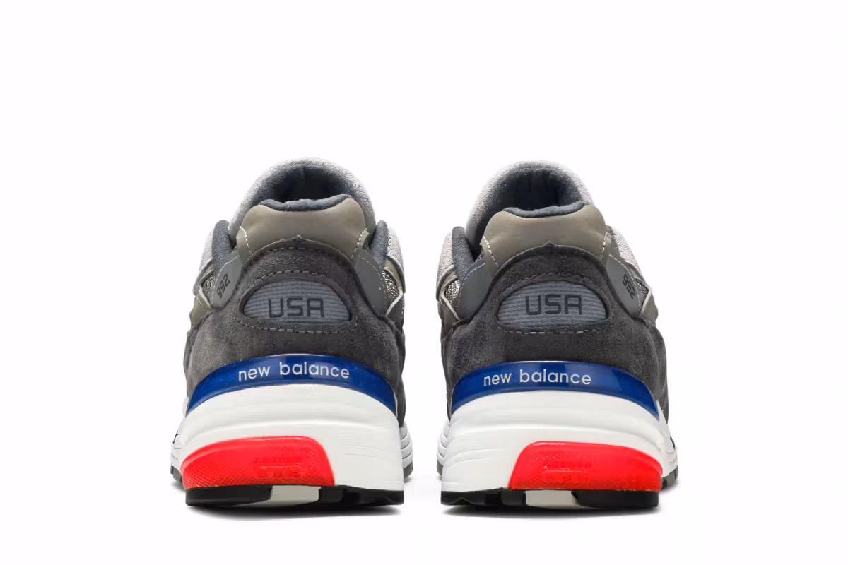 New Balance 992 Made in USA Grey Blue Red, view 7