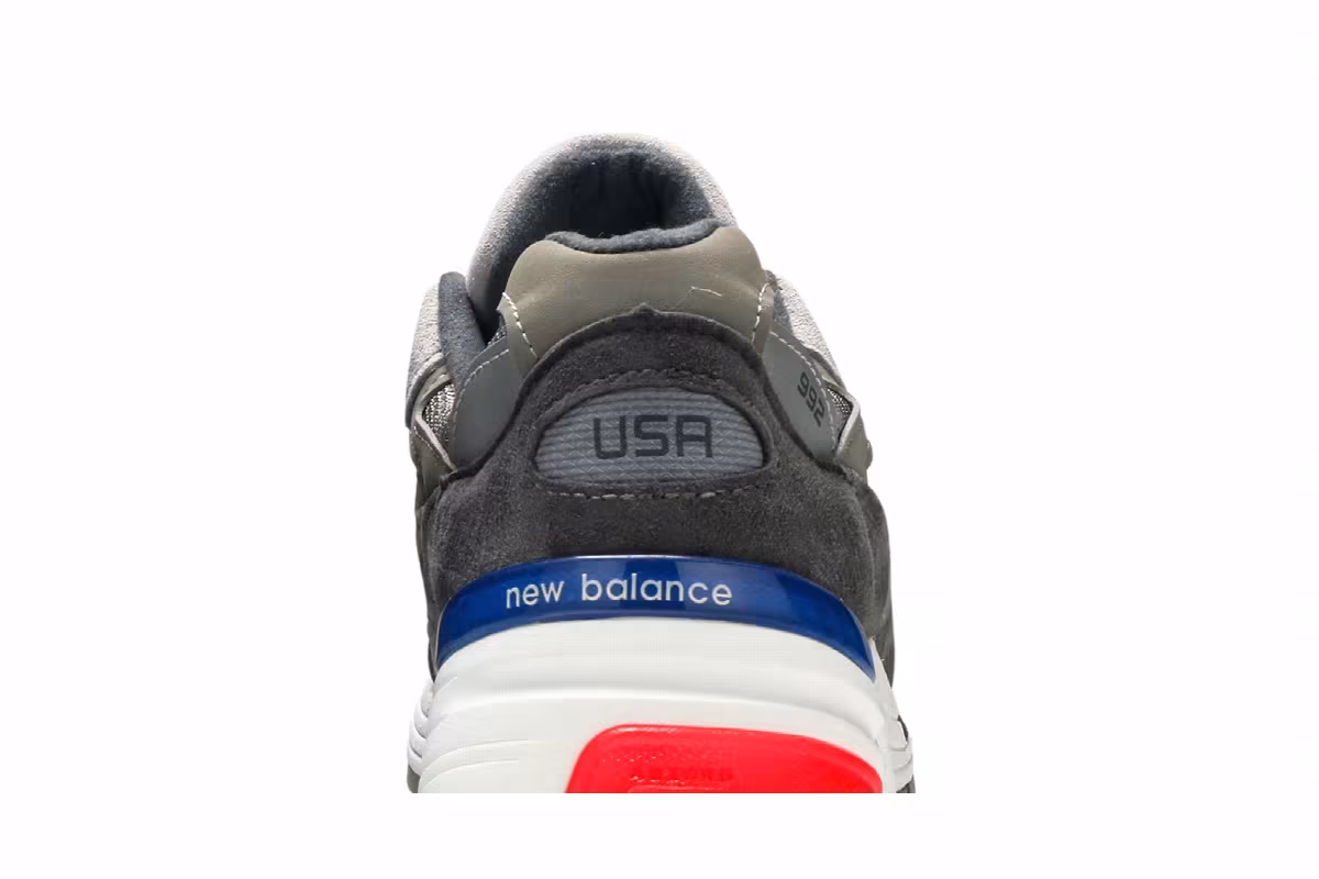 New Balance 992 Made in USA Grey Blue Red, view 8