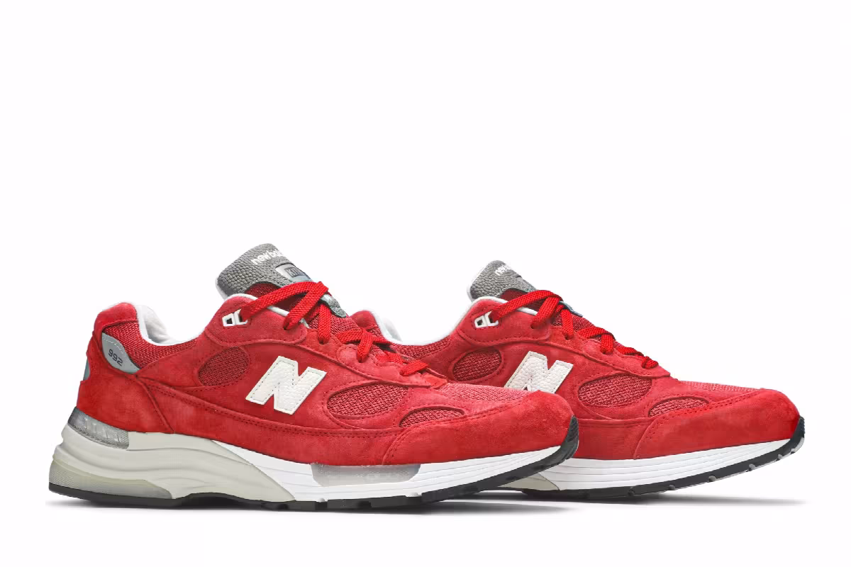 Kith x New Balance 992 Made in USA Kithmas Collection - Team Red, view 9