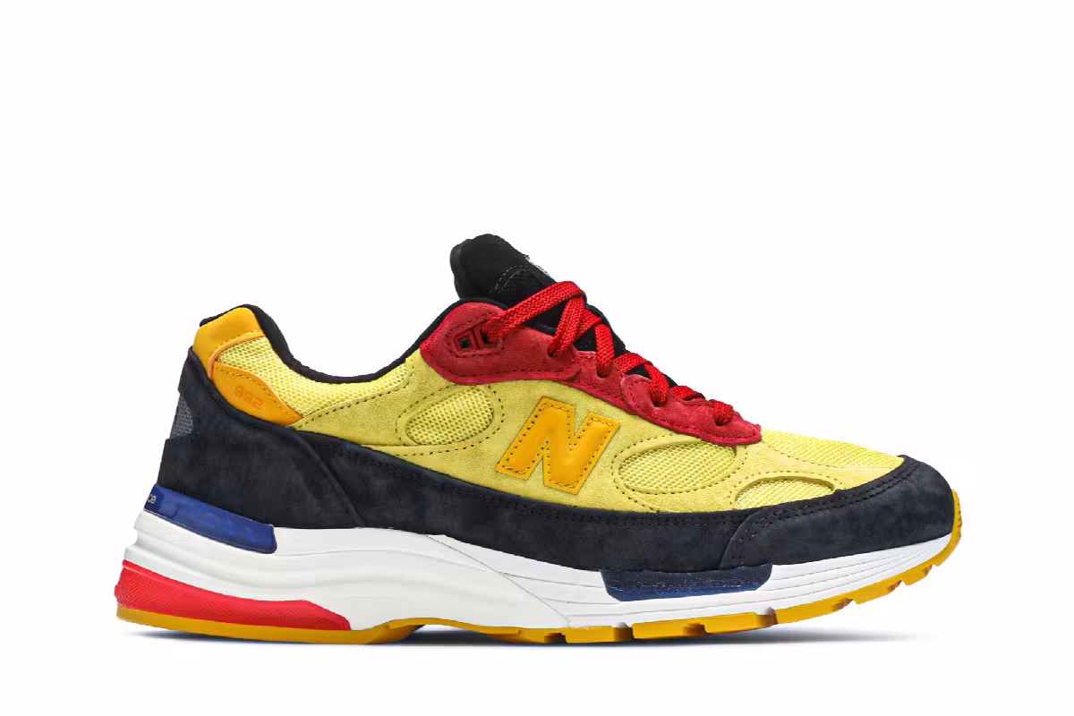 New Balance 992 Made in USA Atomic Yellow Red, view 2
