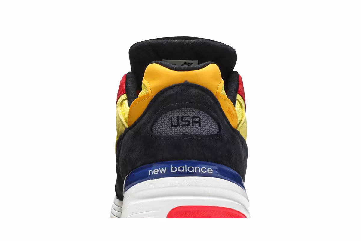 New Balance 992 Made in USA Atomic Yellow Red, view 8