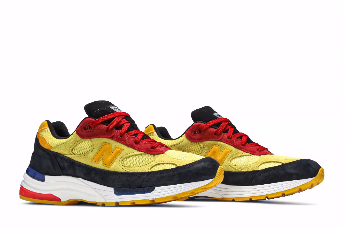 New Balance 992 Made in USA Atomic Yellow Red, view 9