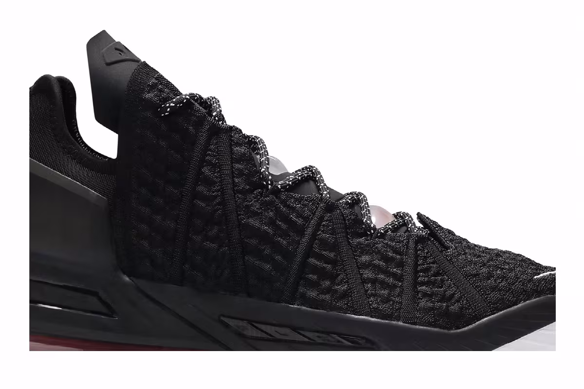 Nike LeBron 18 Black University Red, view 3
