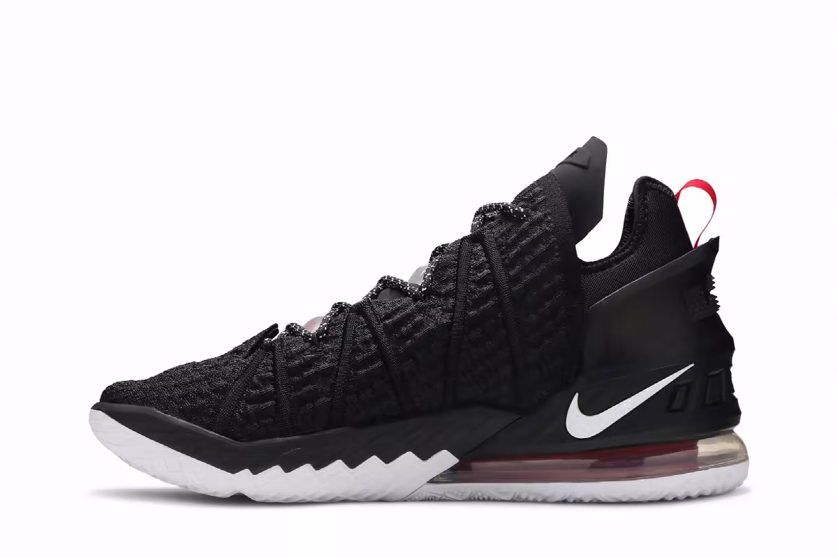 Nike LeBron 18 Black University Red, view 4