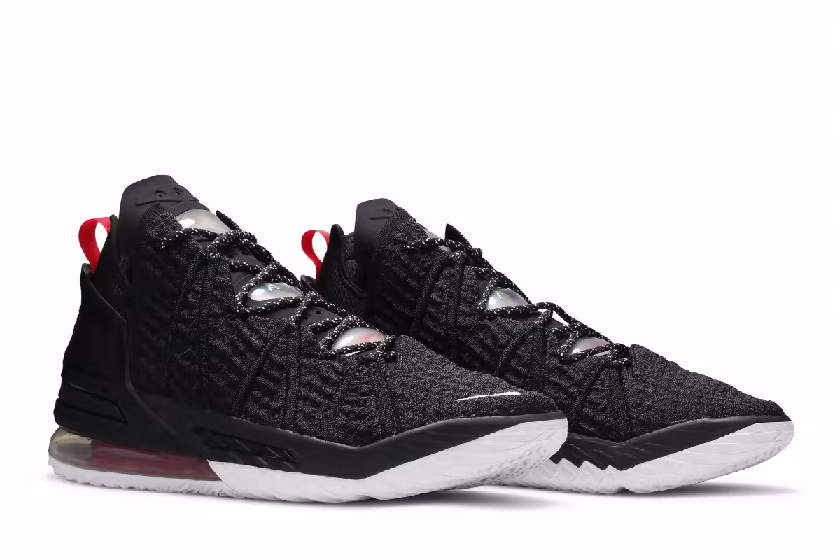 Nike LeBron 18 Black University Red, view 9