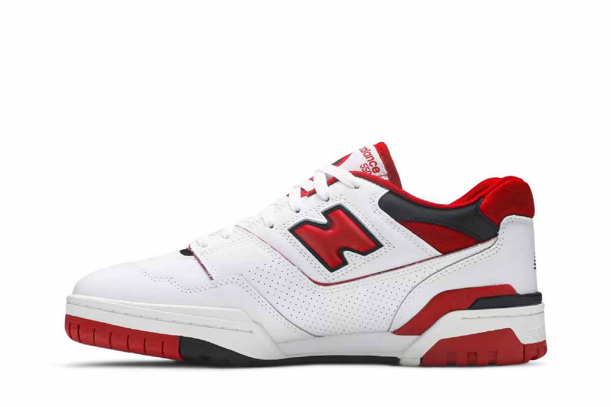 New Balance 550 White Team Red, view 4