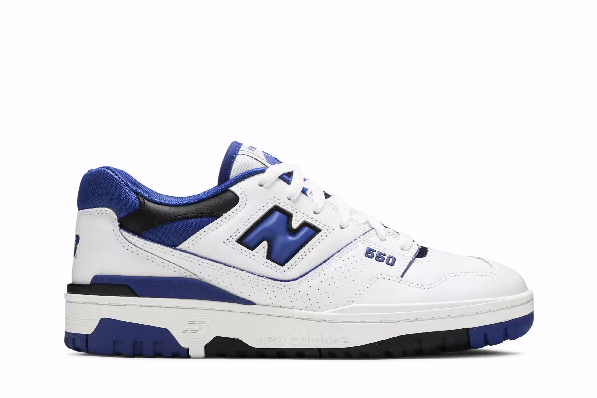 New Balance 550 White Team Royal, view 2