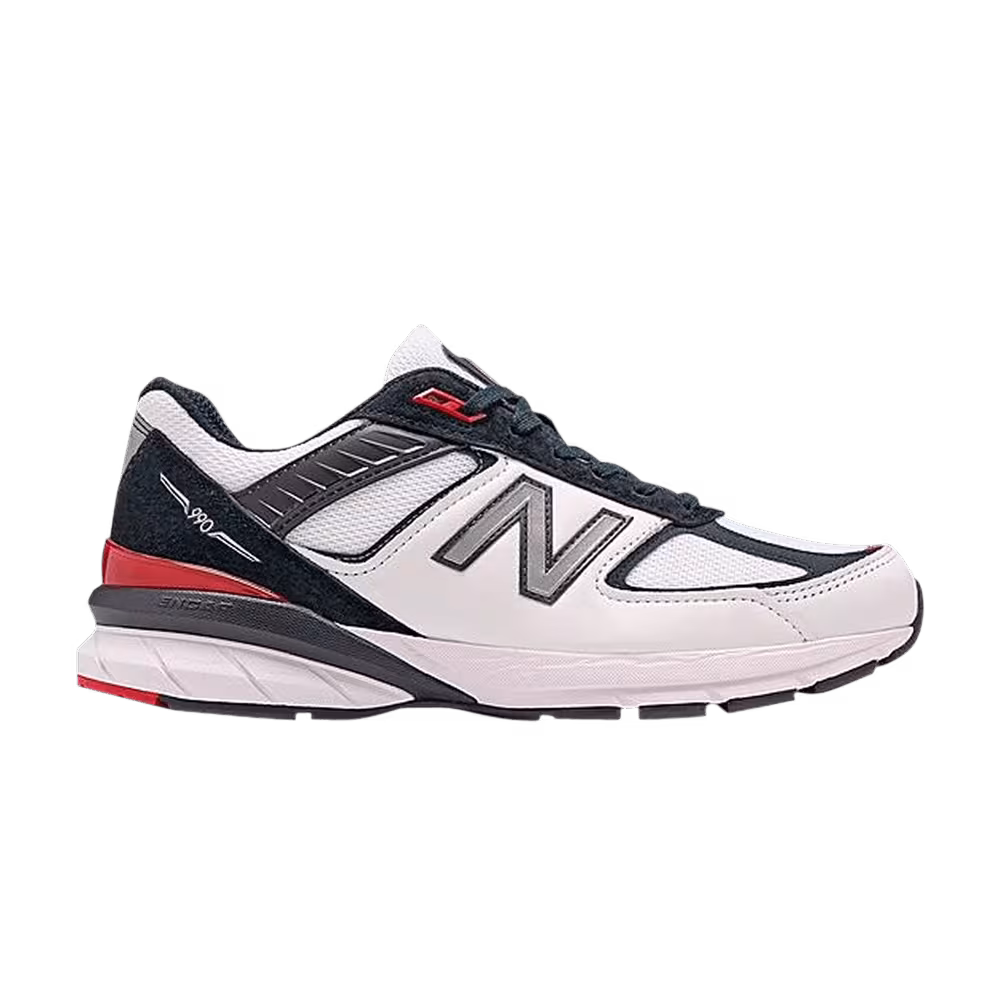 New Balance 990v5 Made in USA White Carbon Red