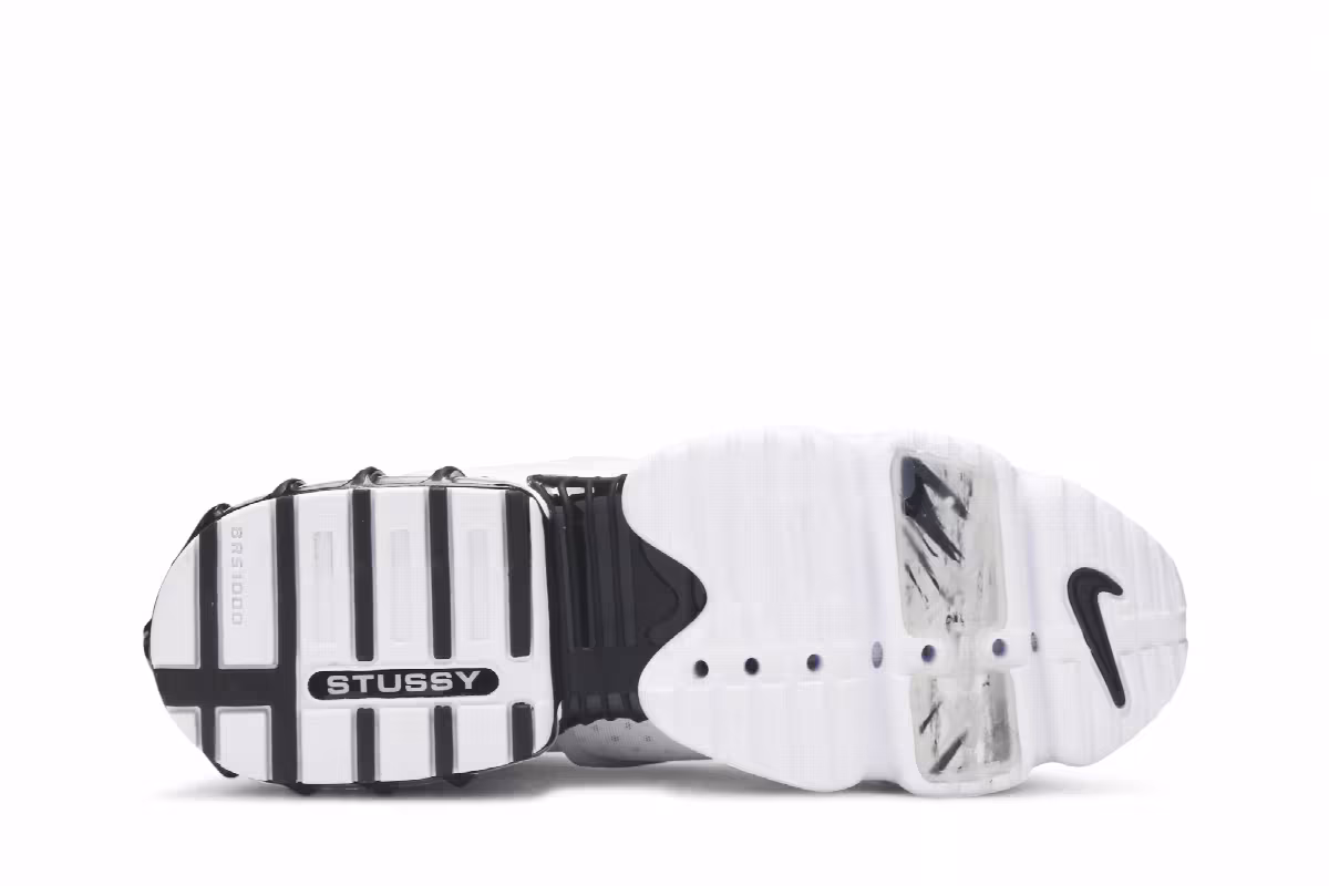 Stussy x Nike Air Zoom Spiridon Kukini White, view 5