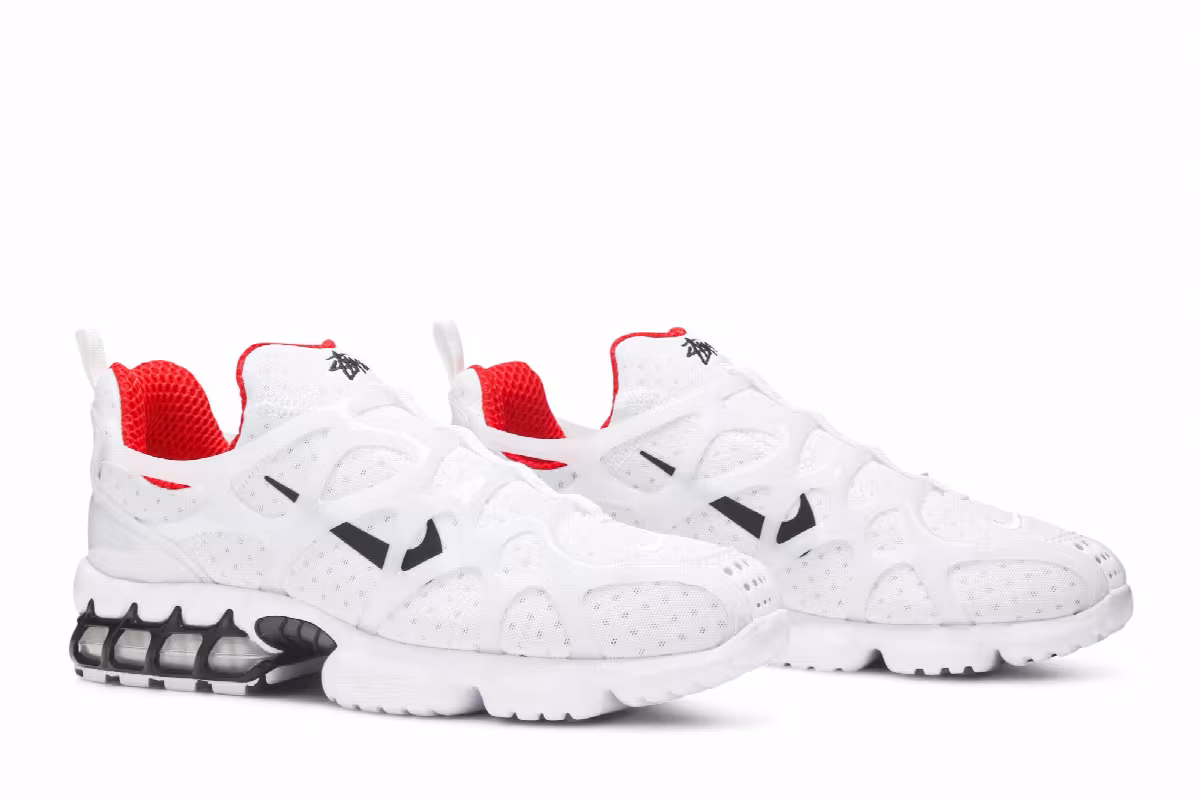Stussy x Nike Air Zoom Spiridon Kukini White, view 9