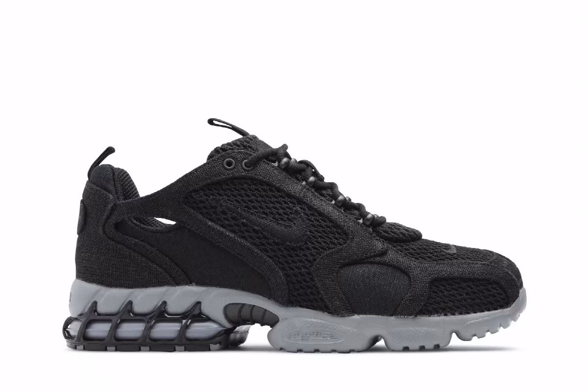 Stussy x Nike Air Zoom Spiridon Caged 2 Black Cool Grey, view 2