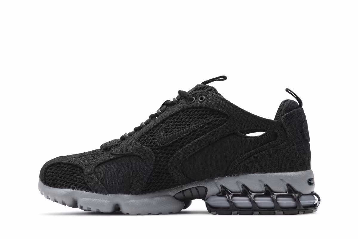 Stussy x Nike Air Zoom Spiridon Caged 2 Black Cool Grey, view 4