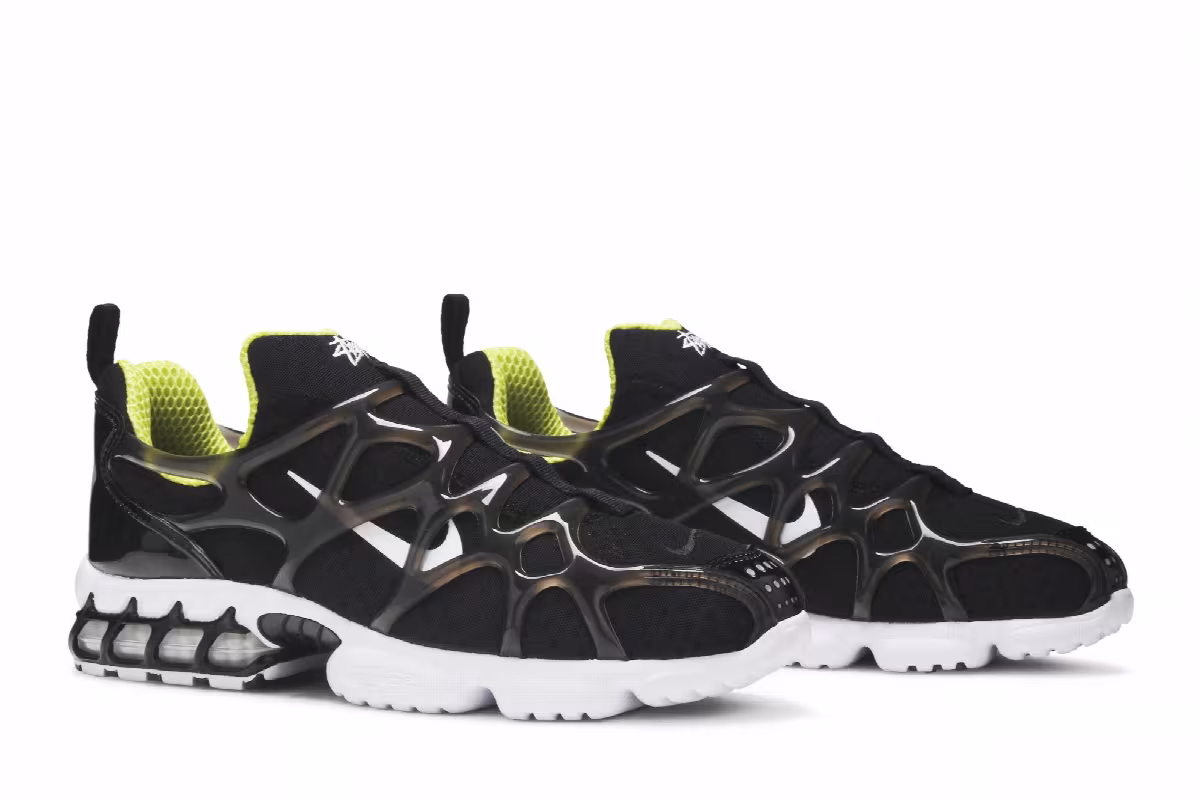 Stussy x Nike Air Zoom Spiridon Kukini Black, view 9