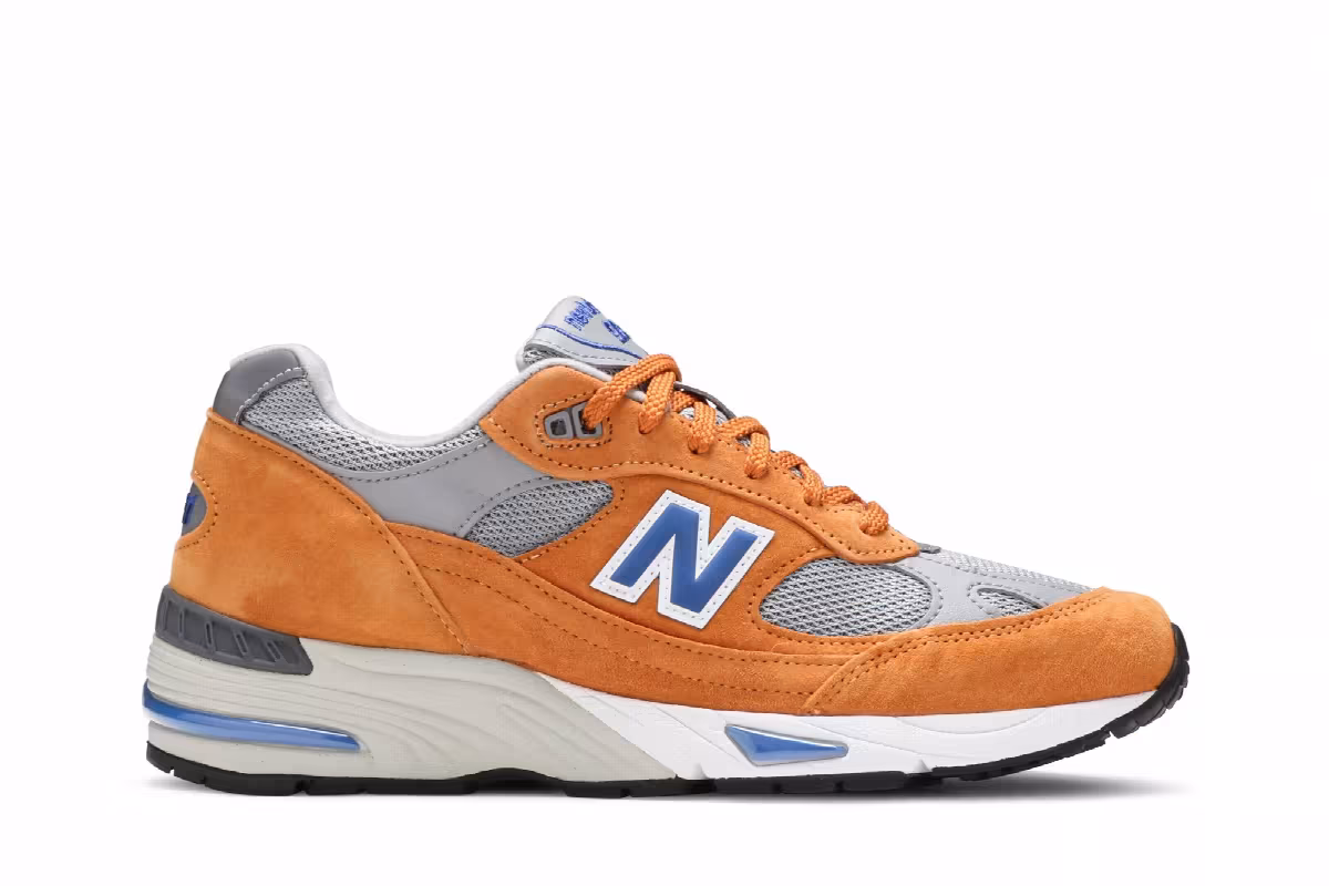 New Balance 991 Made In England Yellow Blue, view 2