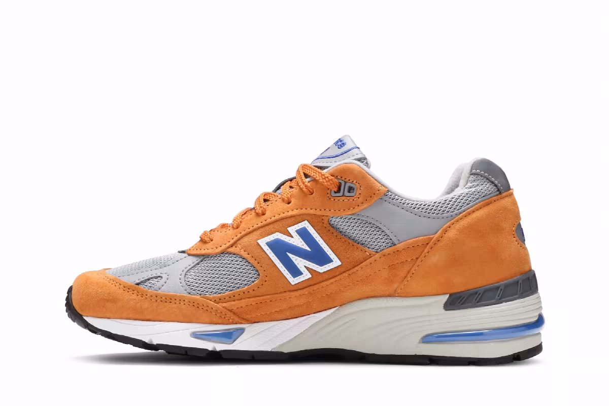 New Balance 991 Made In England Yellow Blue, view 4